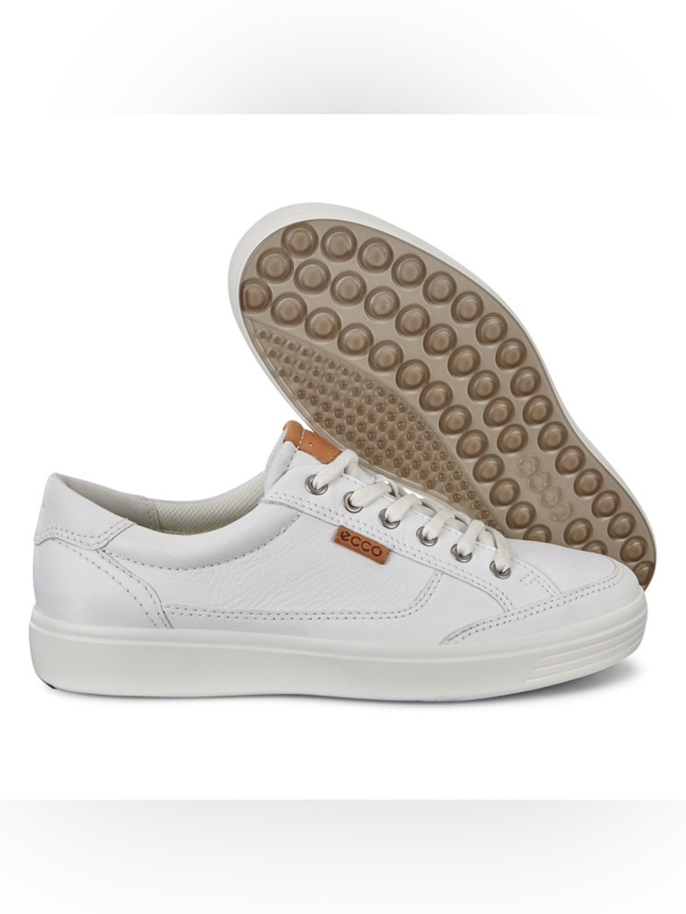 ECCO Soft 7 M Street Sneakers White Leather Shoes - Men's EU 43 (US 9 - 9.5)